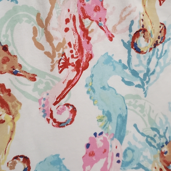 NWT NEW Talbots Shirt Womens 1X Multi color Seahorse Print T Shirt Short Sleeve - Picture 2 of 8